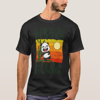 With A Panda Bear   Animal Retro 4 T-shirt