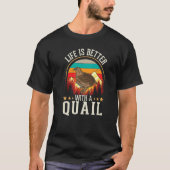 with a Quail Farmer T-shirt (Voorkant)