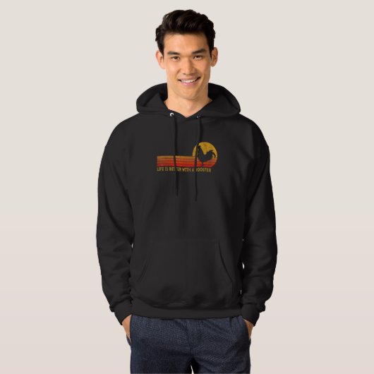 With A Rooster  Rooster Retro Hoodie (Voorkant volledig)
