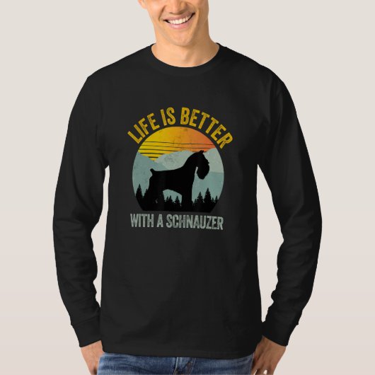 With A Schnauzer Retro Summer Distressed T-shirt (Voorkant)