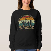 With A Wombat Retro Wombat Design Trui (Voorkant)