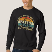 With A Wombat Retro Wombat Design Trui (Voorkant)
