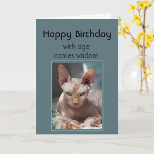 With Age Comes Wisdom Happy Birthday Funny Kaart (Gele Bloem)