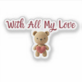 With All My Love Sticker | Cute Gift Packaging Lab (Voorkant)