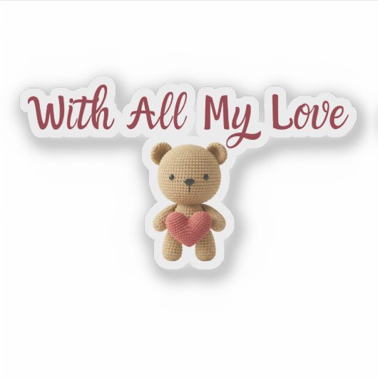 With All My Love Sticker | Cute Gift Packaging Lab (Voorkant)