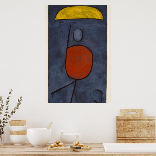 With an Umbrella by Paul Klee Poster (Keuken)
