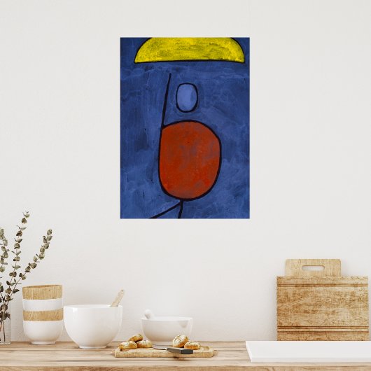 With an Umbrella by Paul Klee Poster (Keuken)