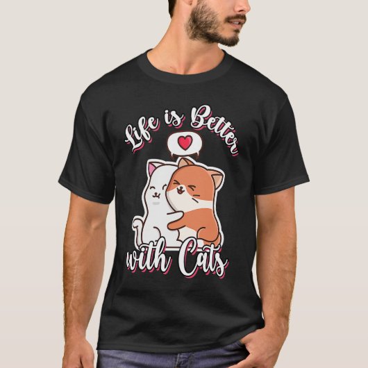 With Cats Valentine's Day Cute T-shirt (Voorkant)