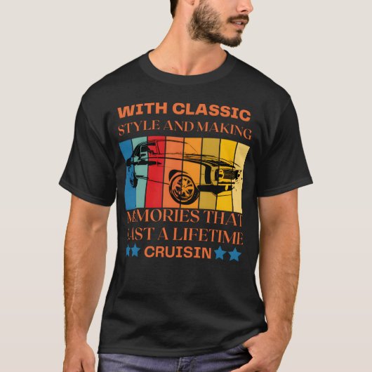 with classic car retro t-shirt (Voorkant)