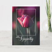 With Deepest Sympathy Rich Pink Tulip Kaart (Voorkant)