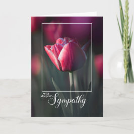 With Deepest Sympathy Rich Pink Tulip Kaart