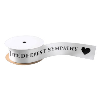 With Deepest Sympathy White Ribbon Satijnen Lint