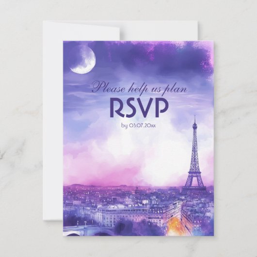 With dietary choice Amour Éternel RSVP Card (Voorkant)