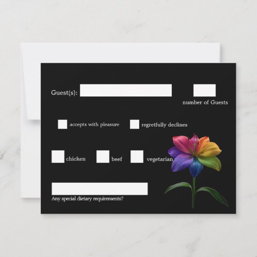 🌈 With Dietary choice RSVP Technicolor Love  (Achterkant)