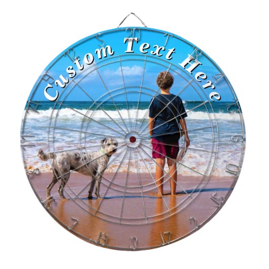 With Dog Photo Dart Board Personalized Text Dartbord (Voorkant)