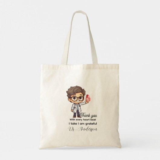 With Every heart I take cardiologist Personalized  Tote Bag (Achterkant)