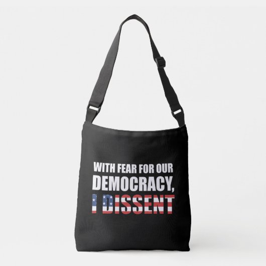 With Fear For Our Democracy Crossbody Tas (Voorkant)