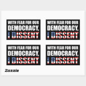 With Fear For Our Democracy Rechthoekige Sticker (Vel)