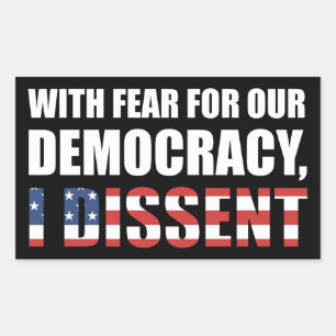 With Fear For Our Democracy Rechthoekige Sticker