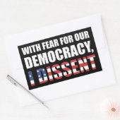 With Fear For Our Democracy Rechthoekige Sticker (Envelop)