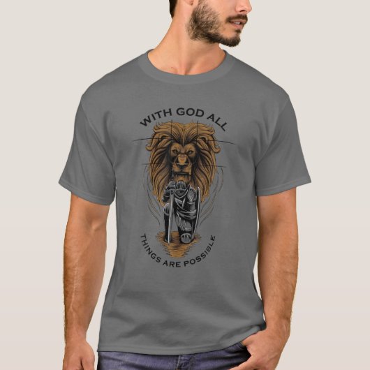 With God All Things Are Possible Christian Scriptu T-shirt (Voorkant)