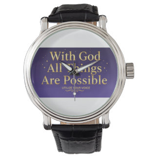 With God All Things Are Possible Christian Watch Horloge