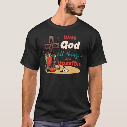With God All Things Are Possible Christmas Country T-shirt (Voorkant)