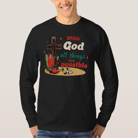With God All Things Are Possible Christmas Country T-shirt (Voorkant)