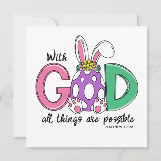 With God All Things Are Possible Easter Card (Voorkant)