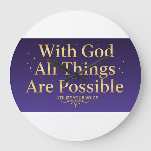 With God All Things Are Possible – Inspirational Grote Klok (Voorkant)