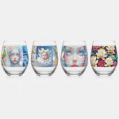 With God all things are possible. (Matthew 19:26) Wijnglas Zonder Voet (Voorkant)