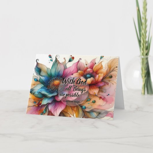 With God All Things Are Possible Scripture Card Kaart (Voorkant)