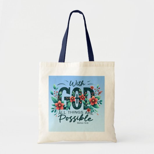 With God All Things Are Possible Tote Bag (Voorkant)
