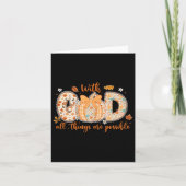 With God All Things Are Ssible Fall Pumpkin Patter Kaart (Voorkant)