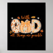 With God All Things Are Ssible Fall Pumpkin Patter Poster (Voorkant)