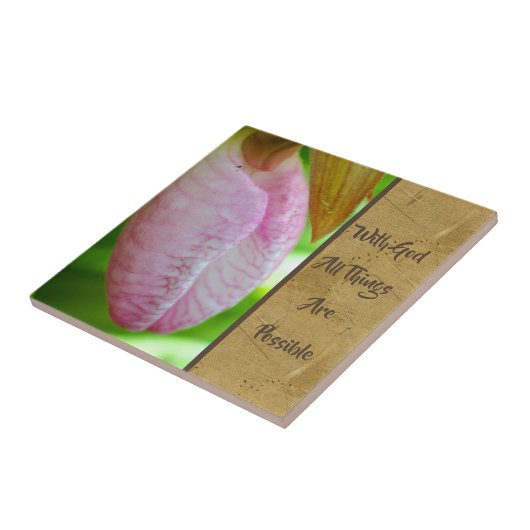 With God All Things Possible Inspirational  Tegeltje (Zijkant)