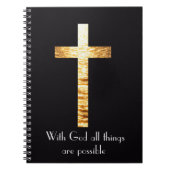 With God Gold Cross Spiral Journal Notebook Notitieboek (Voorkant)