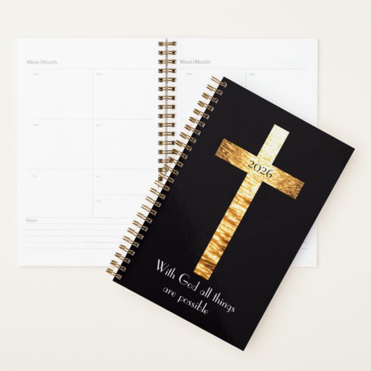 With GOD Golden Cross 2026 Planner (Display)