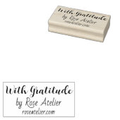 With Gratitude Custom Business Store Name & Websit Rubberstempel (Gestempeld)