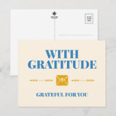 With Gratitude Grateful for You Typogrpahy Briefkaart (Voorkant / Achterkant)
