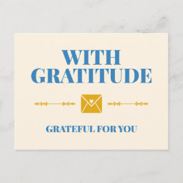 With Gratitude Grateful for You Typogrpahy Briefkaart