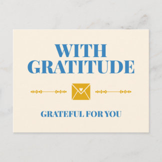 With Gratitude Grateful for You Typogrpahy Briefkaart