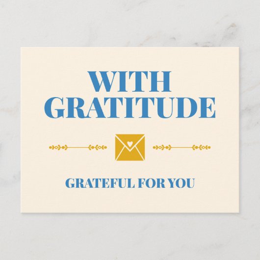 With Gratitude Grateful for You Typogrpahy Briefkaart (Voorkant)