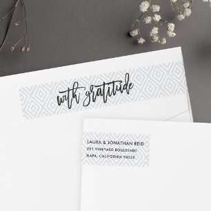 With Gratitude   Wedding Thank You Return Address