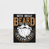 With Great Beard Comes Great Awesomeness Funny Bea Kaart (Voorkant)