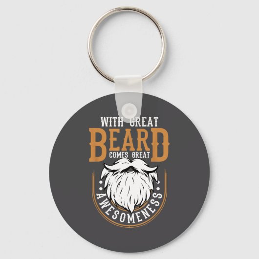 With Great Beard Comes Great Awesomeness Funny Bea Sleutelhanger (Voorkant)