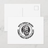 With Great Beard Comes Great Responsibility Postca Briefkaart (Voorkant / Achterkant)