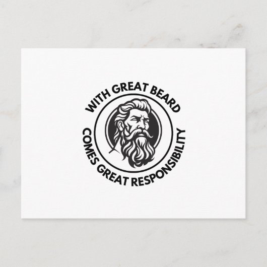 With Great Beard Comes Great Responsibility Postca Briefkaart (Voorkant)