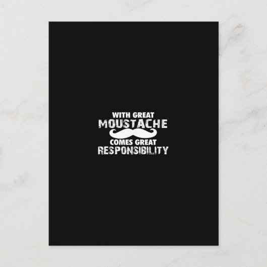 with great moustache comes great responsibility briefkaart (Voorkant)