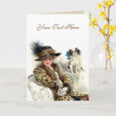 With Her Dog 2 Kaart (Gele Bloem)